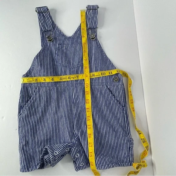 Vintage Kids Denim Striped Overalls Shortalls Great Lakes Recreation 3T - Picture 11 of 11